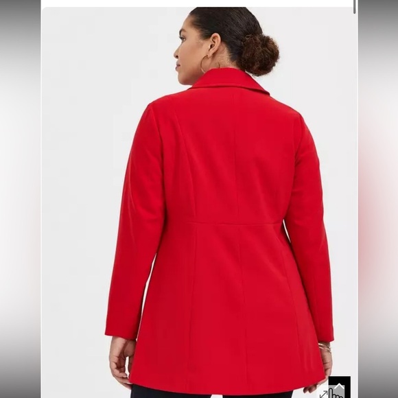 TORRID Twill A-Line Trench Coat In Bright Red - Picture 2 of 6